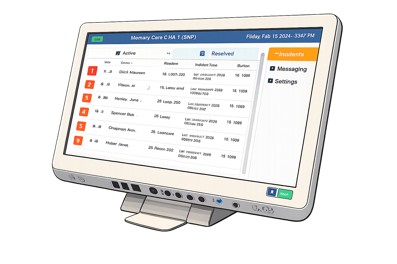 SimplySmart incident management dashboard on a desktop monitor